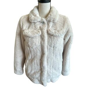 Urban Republic Plush Faux-Fur Jacket in Light Beige